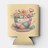 Patchwork-Teetasse mit fantastischen Blumen Dosenkühler (Rückseite)