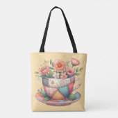 Patchwork-Teetasse mit fantastischen Blumen Tasche (Rückseite)