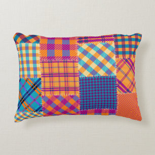 Patchwork Textil: nahtlos Vintages Muster. Dekokissen
