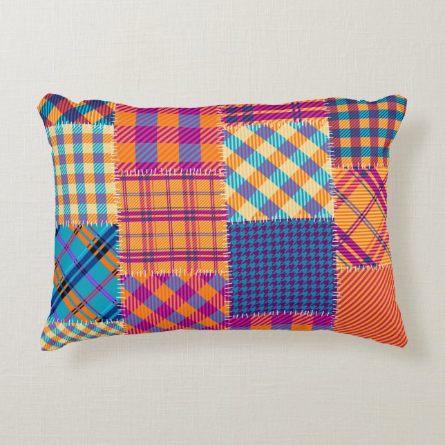 Patchwork Textil: nahtlos Vintages Muster. Dekokissen (Vorderseite)