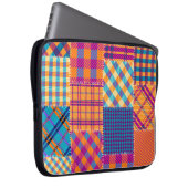 Patchwork Textil: nahtlos Vintages Muster. Laptopschutzhülle (Vorne Rechts)