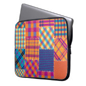 Patchwork Textil: nahtlos Vintages Muster. Laptopschutzhülle (Vorderseite Links)