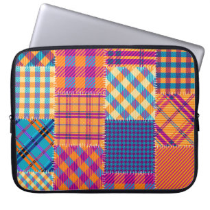 Patchwork Textil: nahtlos Vintages Muster. Laptopschutzhülle