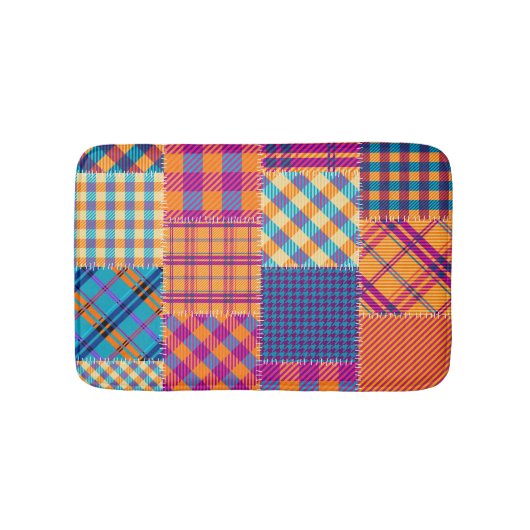 Patchwork-Textil: nahtloses Vintage-Muster. Badematte (Vorderseite)