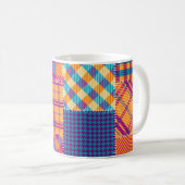 Patchwork-Textil: nahtloses Vintage-Muster. Kaffeetasse (VorderseiteRechts)