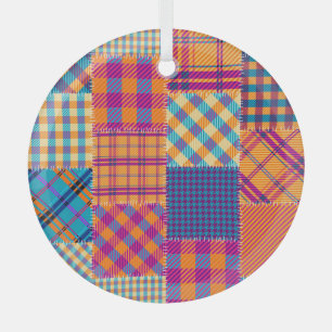 Patchwork-Textil: nahtloses Vintage-Muster. Ornament Aus Glas
