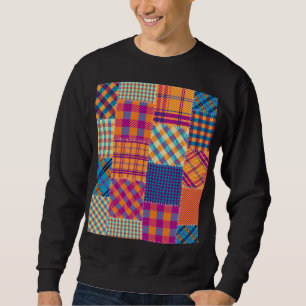 Patchwork-Textil: nahtloses Vintage-Muster. Sweatshirt