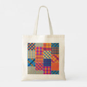 Patchwork-Textil: nahtloses Vintage-Muster. Tragetasche (Rückseite)