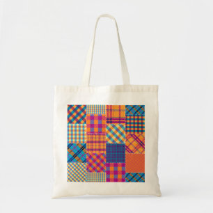 Patchwork-Textil: nahtloses Vintage-Muster. Tragetasche