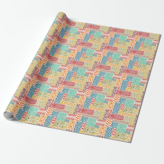 Patchwork Texturen: HandGezeichnet Tierdrucke Geschenkpapier (Ungerollt)