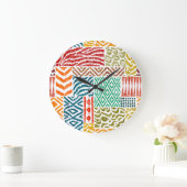 Patchwork Texturen: HandGezeichnet Tierdrucke Große Wanduhr (Zuhause)