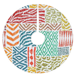 Patchwork Texturen: HandGezeichnet Tierdrucke Polyester Weihnachtsbaumdecke