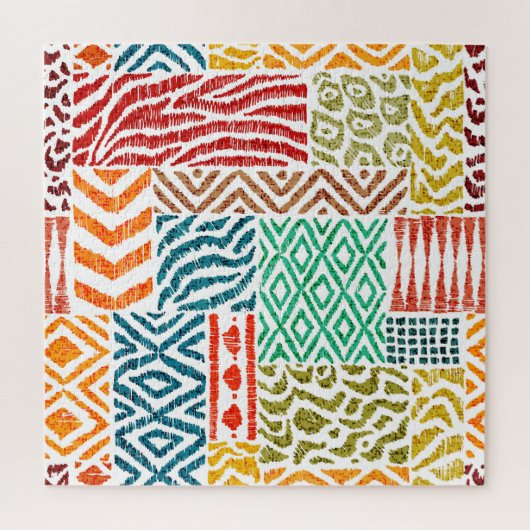 Patchwork Texturen: HandGezeichnet Tierdrucke Puzzle (Vertikal)