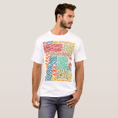 Patchwork Texturen: HandGezeichnet Tierdrucke T-Shirt (Vorne ganz)