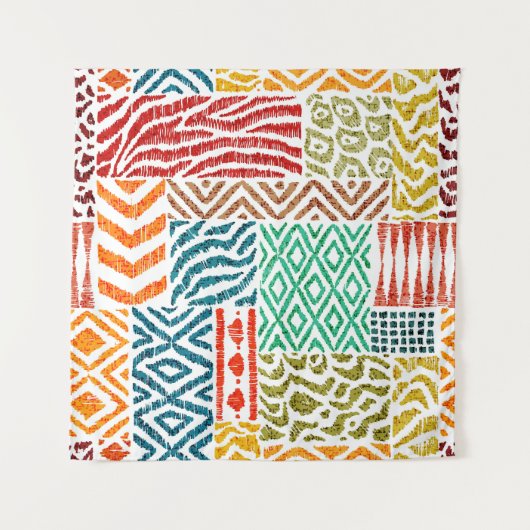 Patchwork Texturen: HandGezeichnet Tierdrucke Wandteppich (Vorderseite)