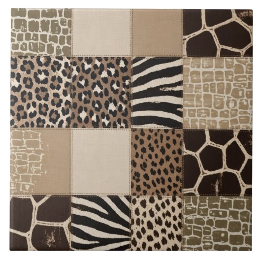 Patchwork-Tierprint Fliese (Vorderseite)