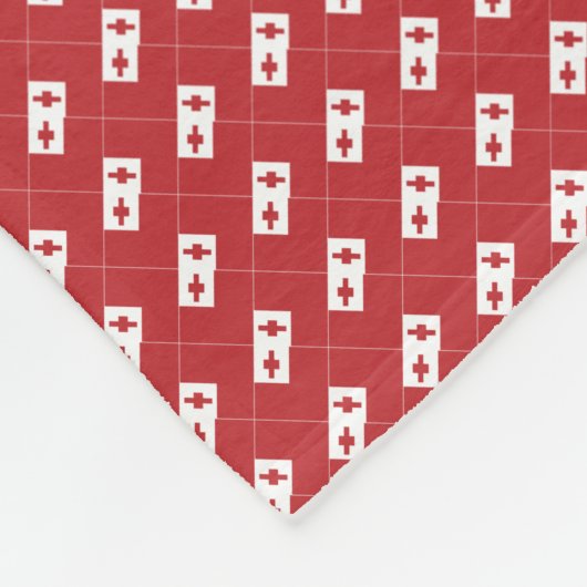 Patchwork Tonga-Flag-Muster Fleecedecke (Ecke)