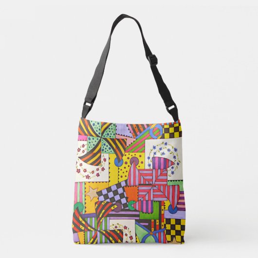 Patchwork Tragetaschen Mit Langen Trägern (Rückseite)