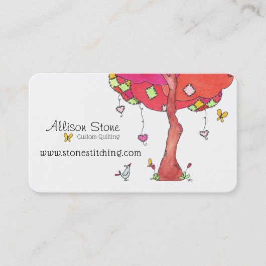 Patchwork Tree Beruflich Quilting Visitenkarte (Vorderseite)