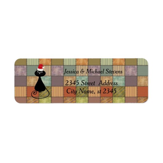 Patchwork Trendlustiger Cartoon Santa Cat (Vorne)