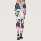 Patchwork-Tropenflamingo, Palmwedelmuster. Leggings (Rückseite)