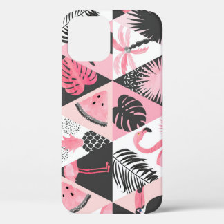 Patchwork Tropical: Flamingo Watermelon Nahtlos. Case-Mate iPhone Hülle