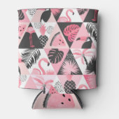 Patchwork Tropical: Flamingo Watermelon Nahtlos. Dosenkühler (Vorderseite)