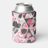 Patchwork Tropical: Flamingo Watermelon Nahtlos. Dosenkühler (Kanne Rückseite)