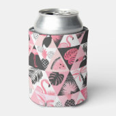 Patchwork Tropical: Flamingo Watermelon Nahtlos. Dosenkühler (Kanne Vorderseite)