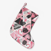 Patchwork Tropical: Flamingo Watermelon Nahtlos. Kleiner Weihnachtsstrumpf (Vorderansicht (hängend))