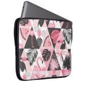 Patchwork Tropical: Flamingo Watermelon Nahtlos. Laptopschutzhülle (Vorne Rechts)