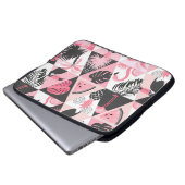 Patchwork Tropical: Flamingo Watermelon Nahtlos. Laptopschutzhülle (Vorne Knopf)