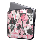 Patchwork Tropical: Flamingo Watermelon Nahtlos. Laptopschutzhülle (Vorderseite Links)