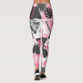 Patchwork Tropical: Flamingo Watermelon Nahtlos. Leggings (Rückseite)
