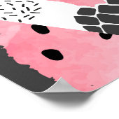 Patchwork Tropical: Flamingo Watermelon Nahtlos. Poster (Ecke)