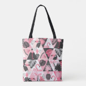 Patchwork Tropical: Flamingo Watermelon Nahtlos. Tasche (Rückseite)