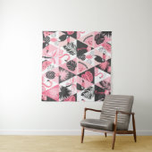 Patchwork Tropical: Flamingo Watermelon Nahtlos. Wandteppich (Beispiel (Horizontal))