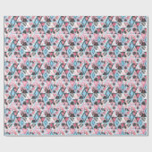 Patchwork tropischen Flamingo, Palmmuster. Geschenkpapier (Flach)