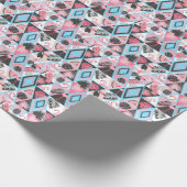 Patchwork tropischen Flamingo, Palmmuster. Geschenkpapier (Ecke)