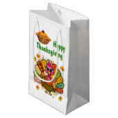Patchwork Turkey Thanksgiving Kleine Geschenktüte (Vorderseite Schrägansicht)