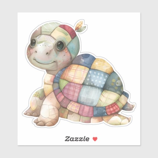 Patchwork Turtle Sticker (Blatt)
