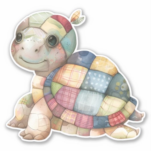 Patchwork Turtle Sticker (Vorderseite)