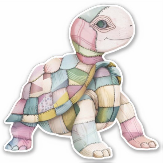 Patchwork Turtle Sticker (Vorderseite)