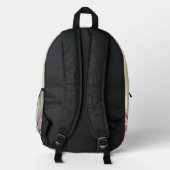 Patchwork- und Streifen-Herzmuster Bedruckter Rucksack (Rückseite)