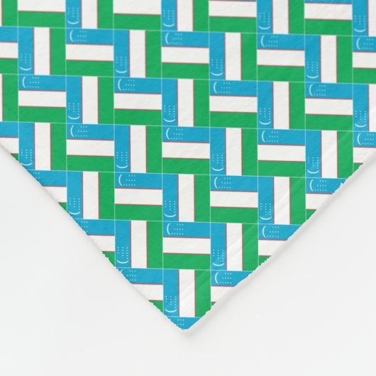 Patchwork Usbekistan Flag Pattern Fleecedecke (Ecke)