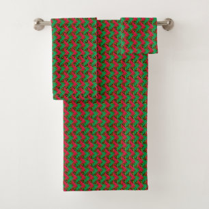 Patchwork Vanuatu-Flag-Muster Badhandtuch Set