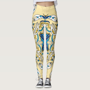Patchwork Vintage arabische Blütentexte Leggings