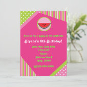 Patchwork Watermelon GRILLEN Picnic Party Einladun Einladung (Stehend Vorderseite)