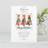 Patchwork-Weihnachten Einladung (Stehend Vorderseite)
