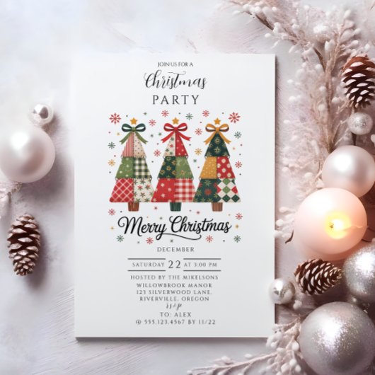 Patchwork-Weihnachten Einladung